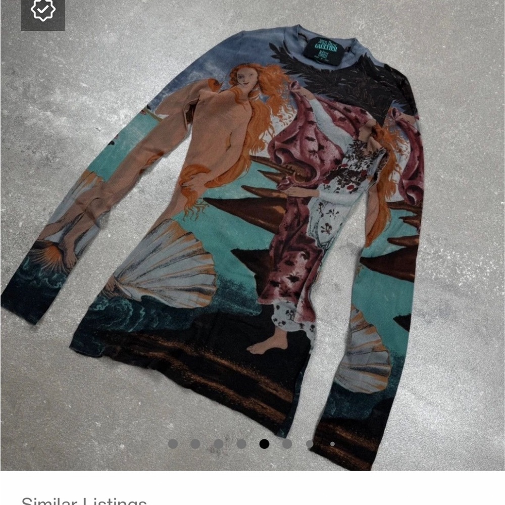 Jean Paul Gaultier birth of Venus mesh long sleeve women’s small - Picture 7 of 7
